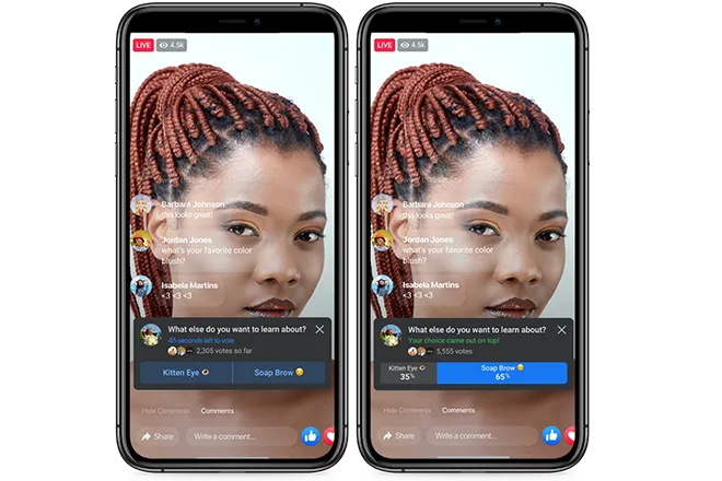 Mobile-view of Facebook Live stream