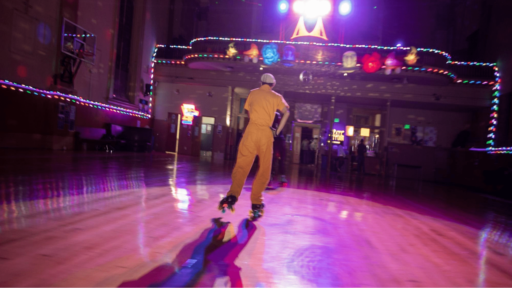 A person roller skating